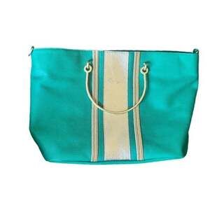 Foley & Corinna  Vegan Leather Ring Tote Harper Green Gold Medium Colorful